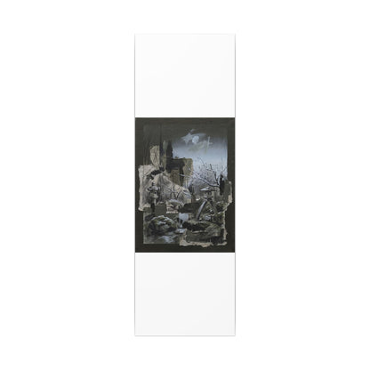 Winter Moonlit Garden Dark Texture Canvas Art | Moody Decor
