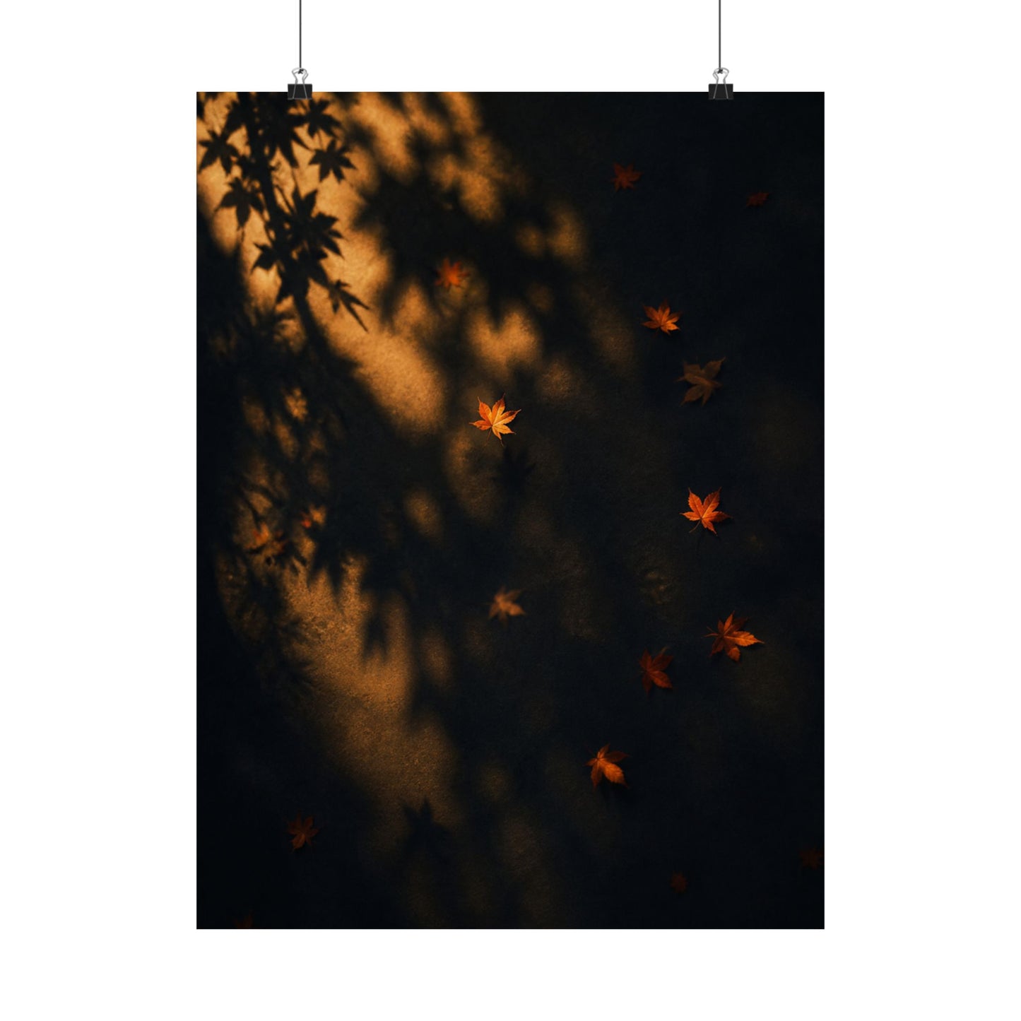 Autumn Shadow Play Moody Minimal Wall Art Print | Sophisticated Decor