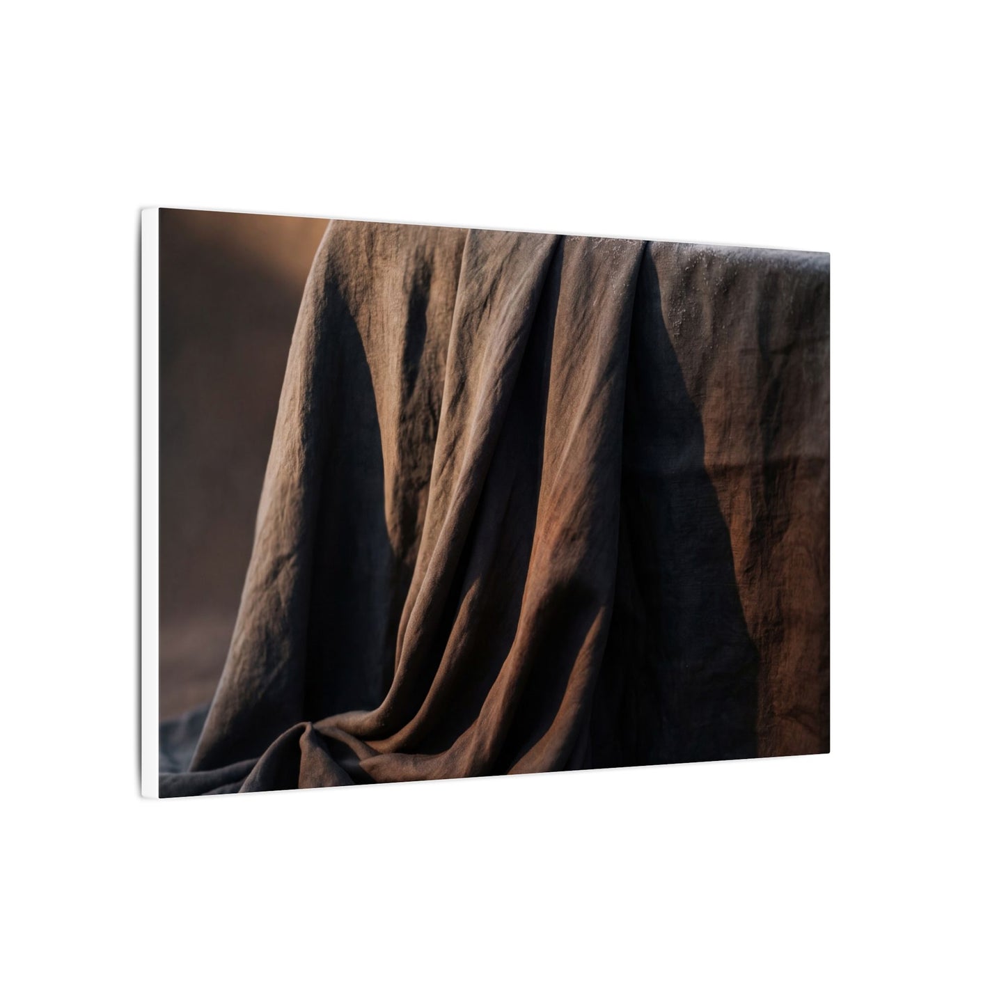 Silk Drape Canvas Art | Winter Dark Japandi Shadow Zen Art