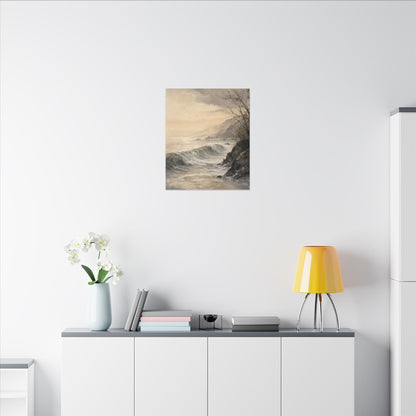 Ocean Wave Spring Canvas Art | Japandi Elegant Design