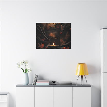 Silk Drape Autumn Canvas Art | Dark Japandi Moody Design