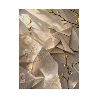 Spring Paper Fold Japanese Pattern Wall Art Print | Warm Decor