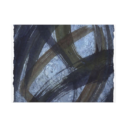 Ink Brushstroke Canvas Art | Winter Dark Japandi Shadow Zen Art
