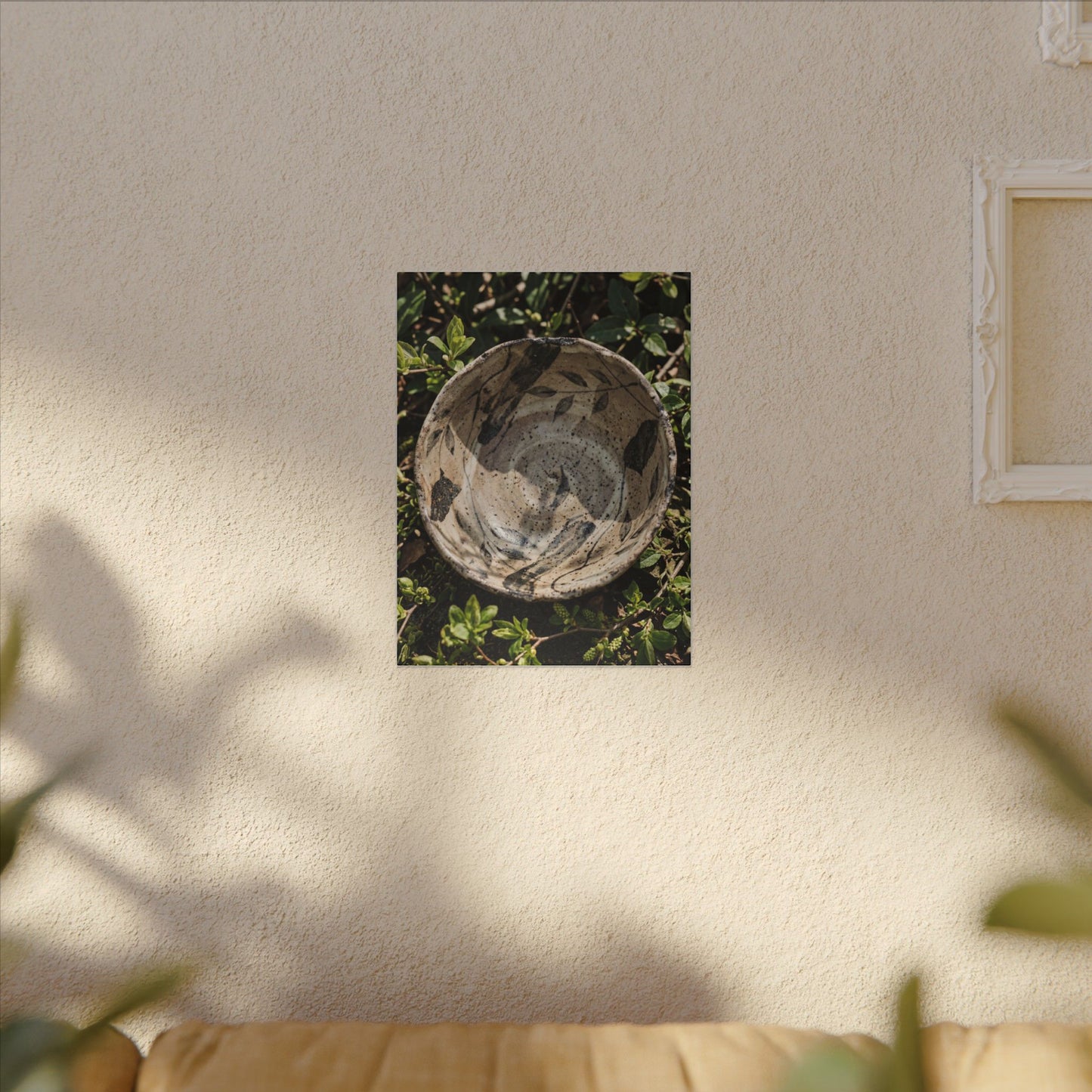 Elegant Ceramic Bowl Canvas Art - Japanese Pattern Japandi