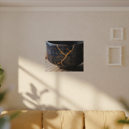 Tea Ceremony Autumn Canvas Art | Kintsugi Healing Design