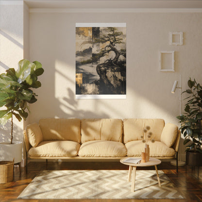 Golden Hour Pine Tree Canvas Art - Japandi Datsuzoku