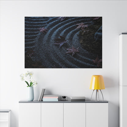 Rock Garden Canvas Art | Autumn Dark Japandi Dark Texture Art