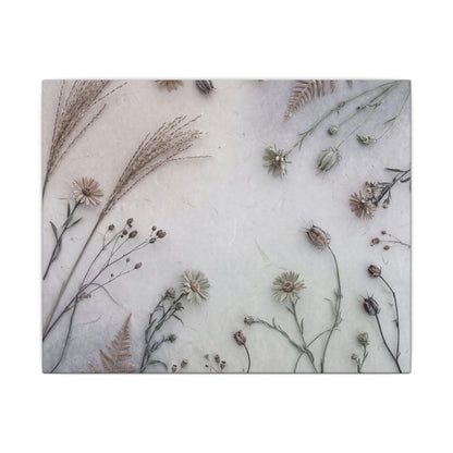 Dried Flowers Japanese Pattern Canvas Art | Elegant Japandi Art