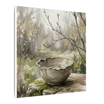 Japandi Ceramic Bowl in Overcast | Minimal Line Canvas Art