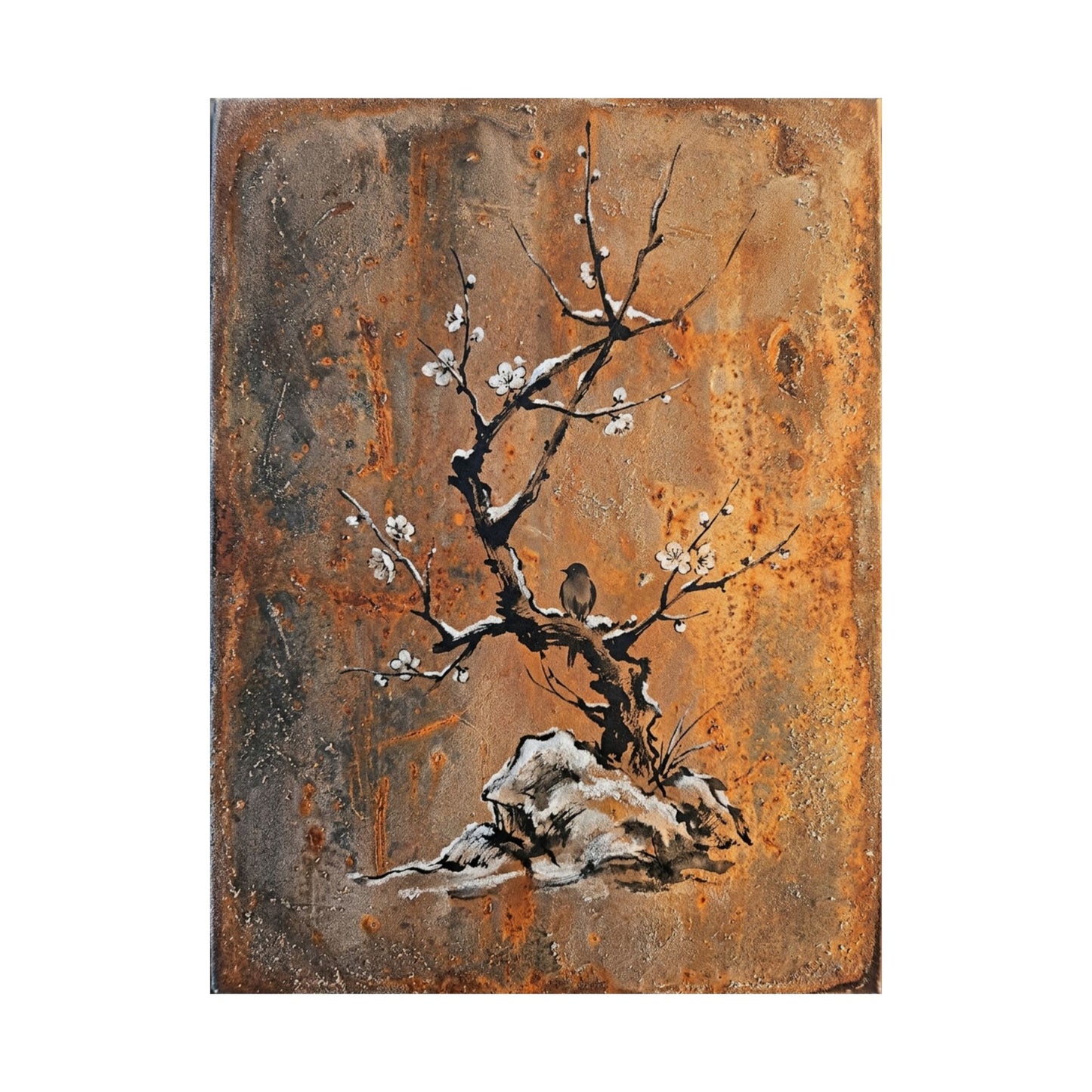 Datsuzoku Rust Patina Wall Art Print - Zen Sumi E