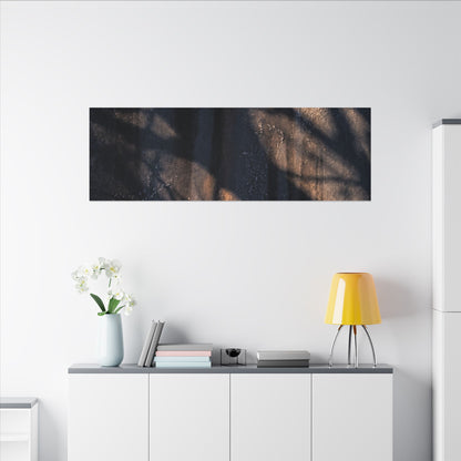 Dark Japandi Shadow Play in Golden Hour | Shadow Zen Canvas Art