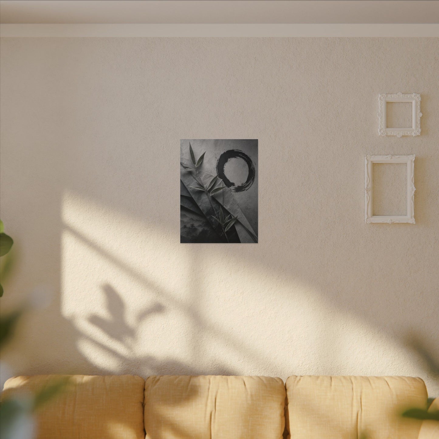 Winter Paper Fold Enso Canvas Art | Serene Decor