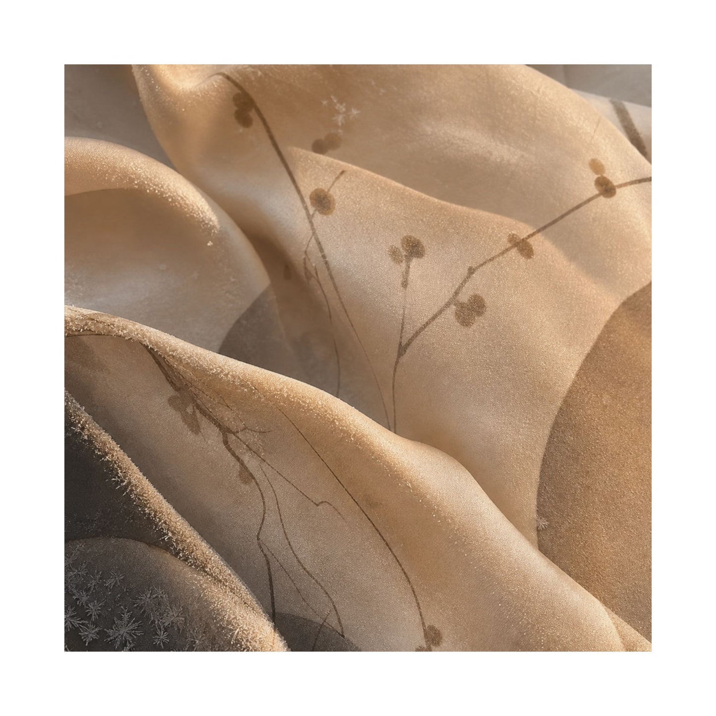 Silk Drape Winter Wall Art Print | Japandi Cozy Design