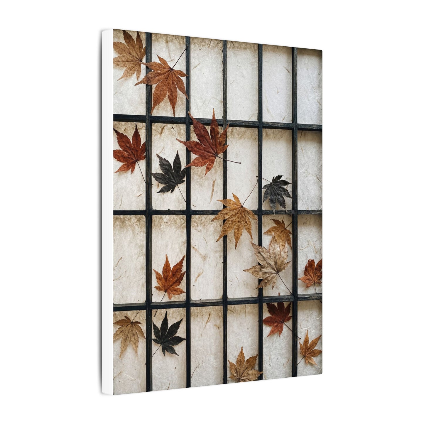 Japandi Shoji Screen in Overcast | Texture Canvas Art