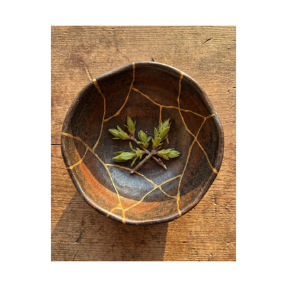 Golden Hour Ceramic Bowl Wall Art Print - Kintsugi Datsuzoku