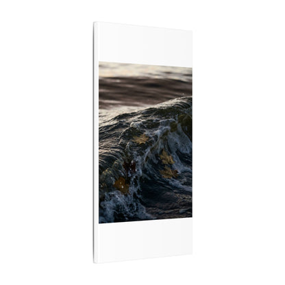 Dark Japandi Ocean Wave in Dawn | Moody Minimal Canvas Art