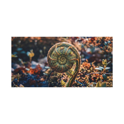 Kintsugi Fern Unfurling in Dappled | Gold Vein Canvas Art