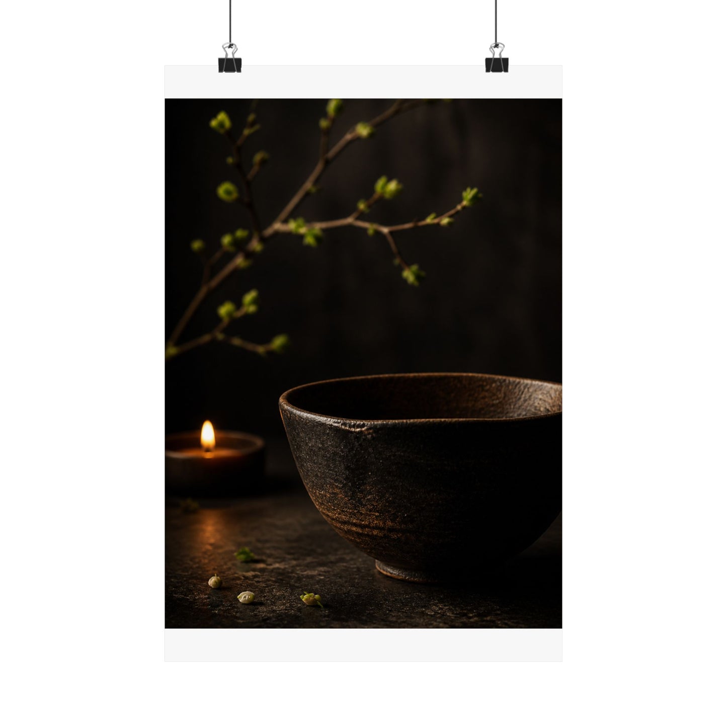 Spring Ceramic Bowl Shadow Zen Wall Art Print | Atmospheric Decor