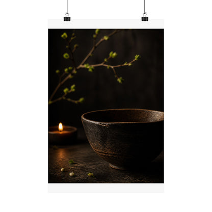Spring Ceramic Bowl Shadow Zen Wall Art Print | Atmospheric Decor