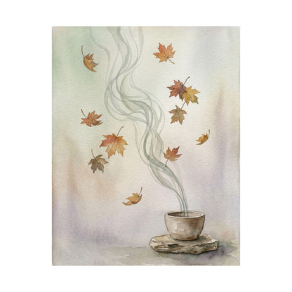 Kanso Incense Smoke Wall Art Print - Japandi Watercolor