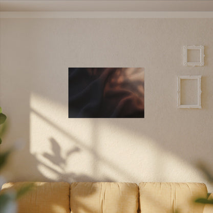 Dark Japandi Silk Drape in Dawn | Shadow Zen Canvas Art