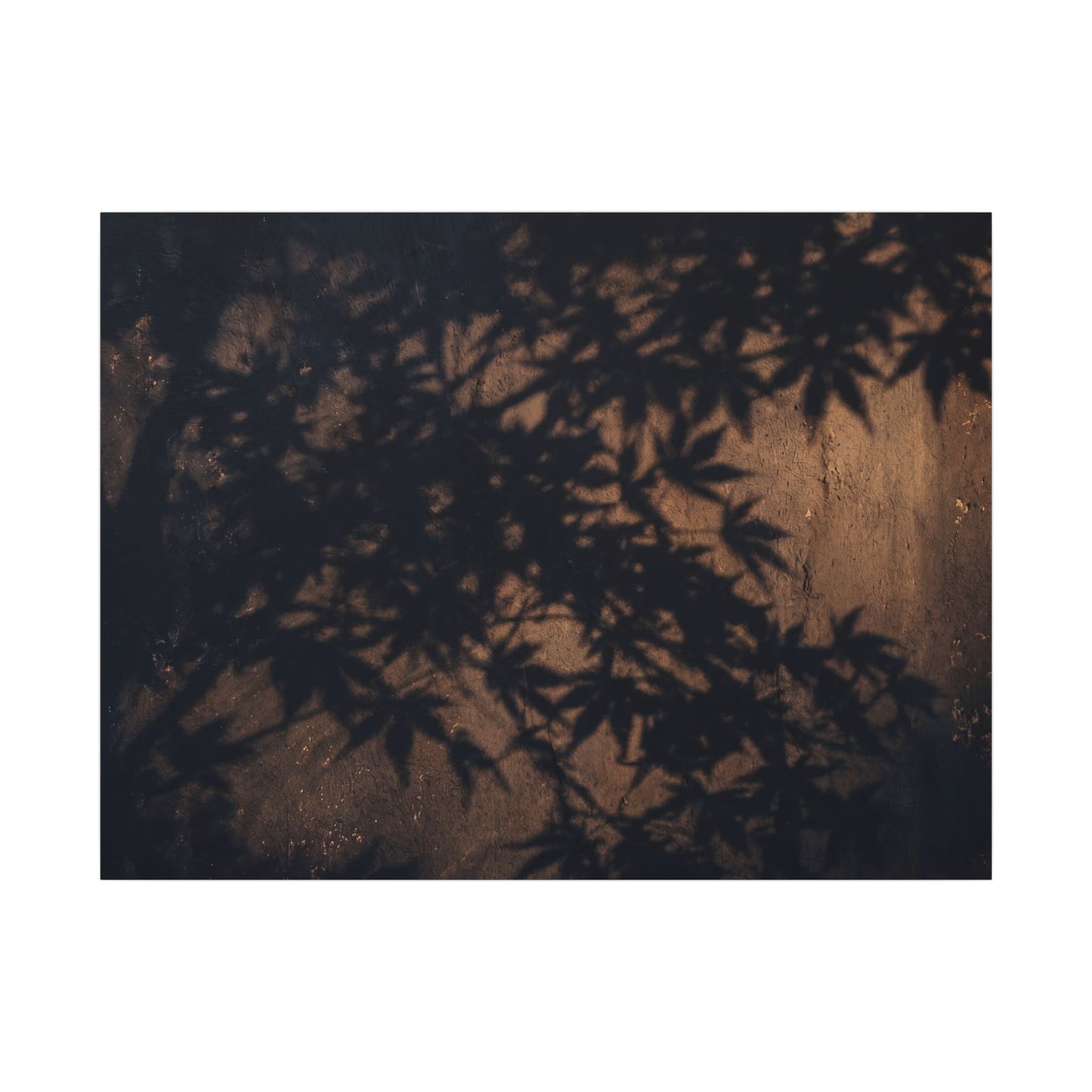Shadow Play Autumn Canvas Art | Dark Japandi Atmospheric Design