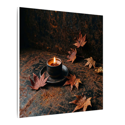 Dark Japandi Rust Patina in Candlelight | Shadow Zen Canvas Art