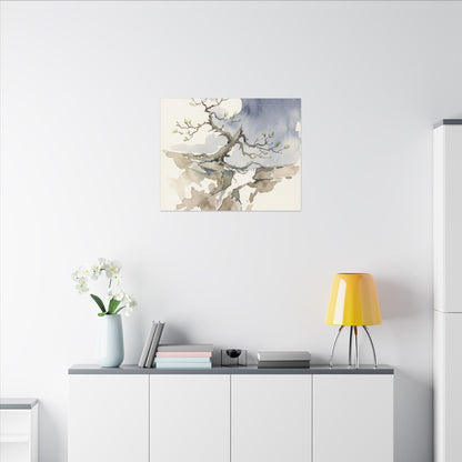 Moonlight Pine Tree Canvas Art - Japandi Ma