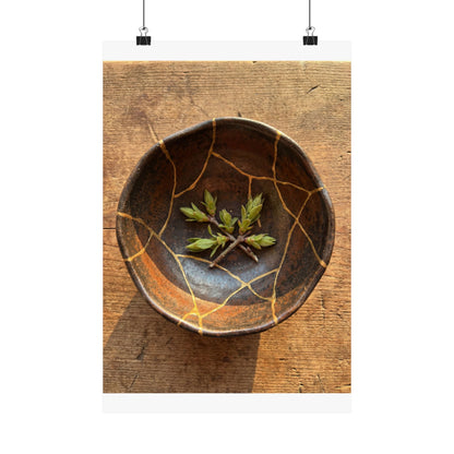 Golden Hour Ceramic Bowl Wall Art Print - Kintsugi Datsuzoku Art Print