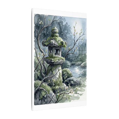 Moonlight Stone Lantern Canvas Art - Japandi Seijaku