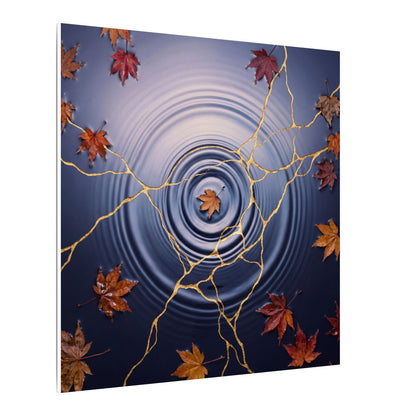 Kintsugi Water Ripple in Dawn | Gold Vein Canvas Art
