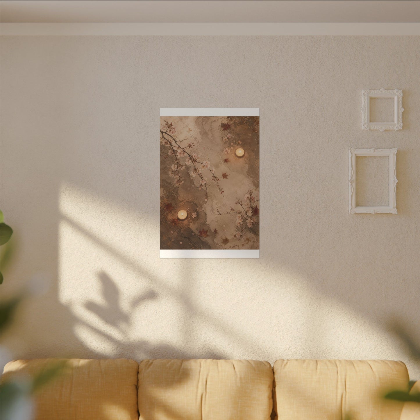Cherry Blossom Canvas Art | Autumn Japandi Japanese Pattern Art
