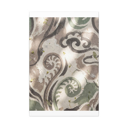 Dappled Ink Brushstroke Canvas Art - Japandi Ma