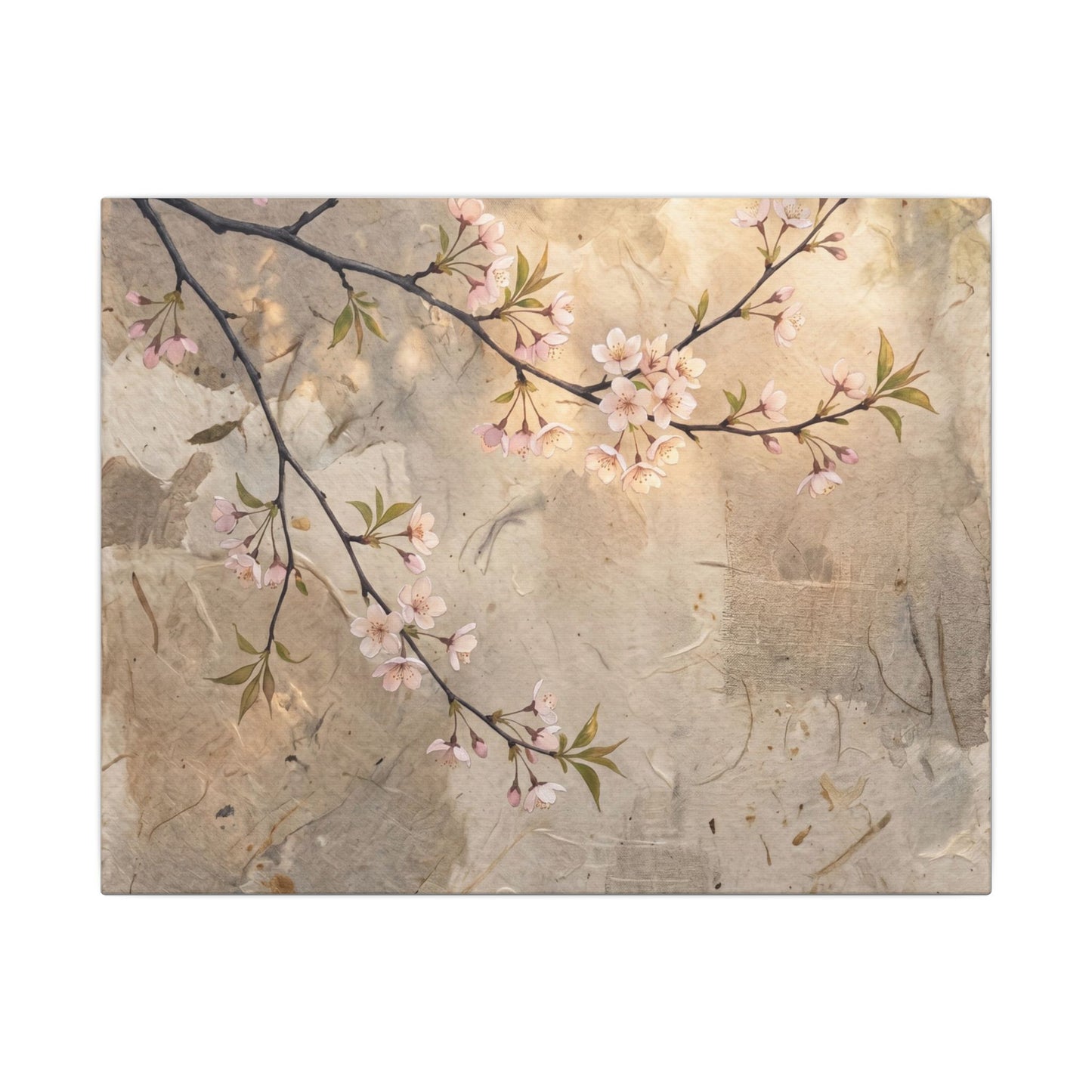 Summer Cherry Blossom Texture Canvas Art | Neutral Decor