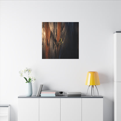 Rust Patina Charcoal Ink Canvas Art | Moody Dark Japandi Art