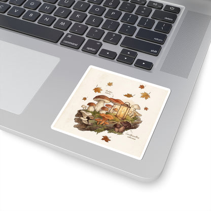 Autumn Wild Mushrooms Forest Whimsy Sticker | Earthy Decor