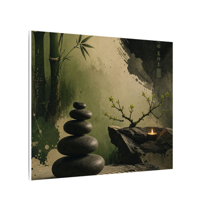 River Stones Spring Canvas Art | Zen Contemplative Design