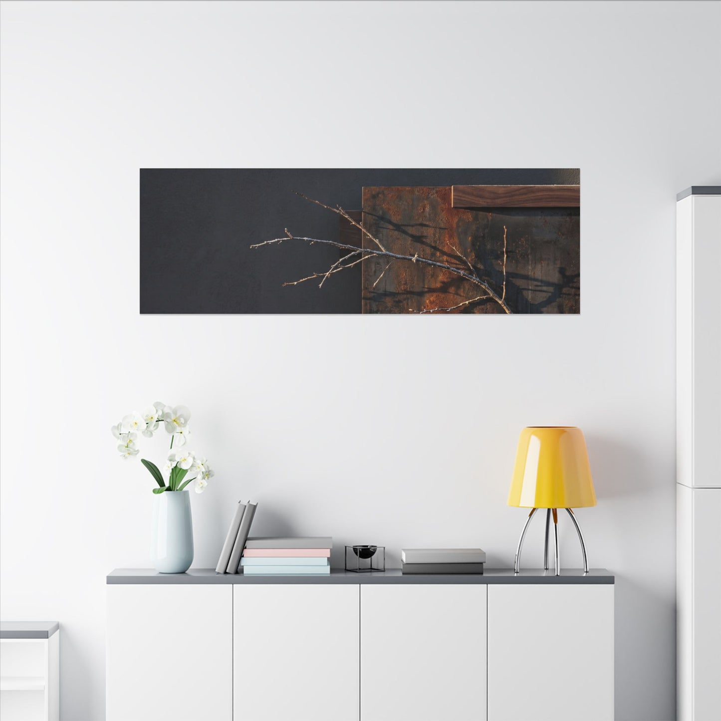 Ma Rust Patina Canvas Art - Dark Japandi Dark Texture