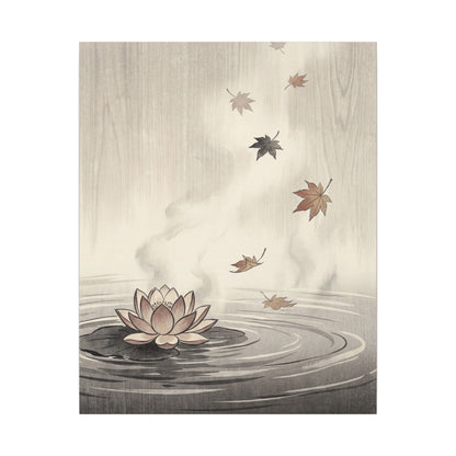 Lotus Flower Canvas Art | Autumn Zen Ukiyo E Inspired Art