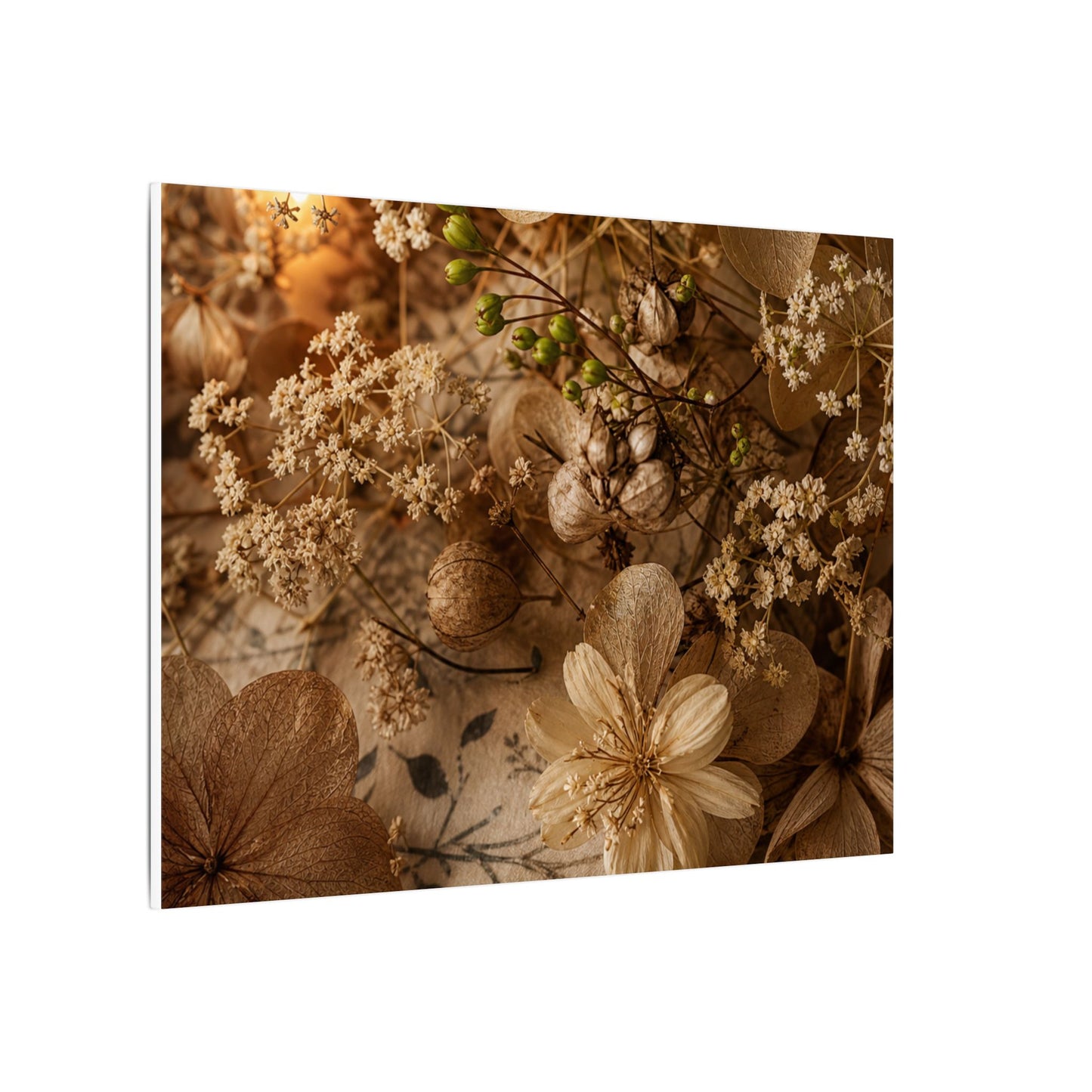 Spring Dried Flowers Japanese Pattern Canvas Art | Earthy Decor
