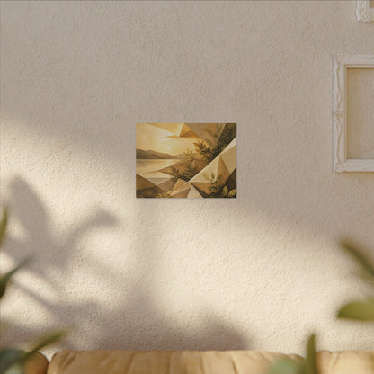 Golden Hour Paper Fold Canvas Art - Japandi Ma