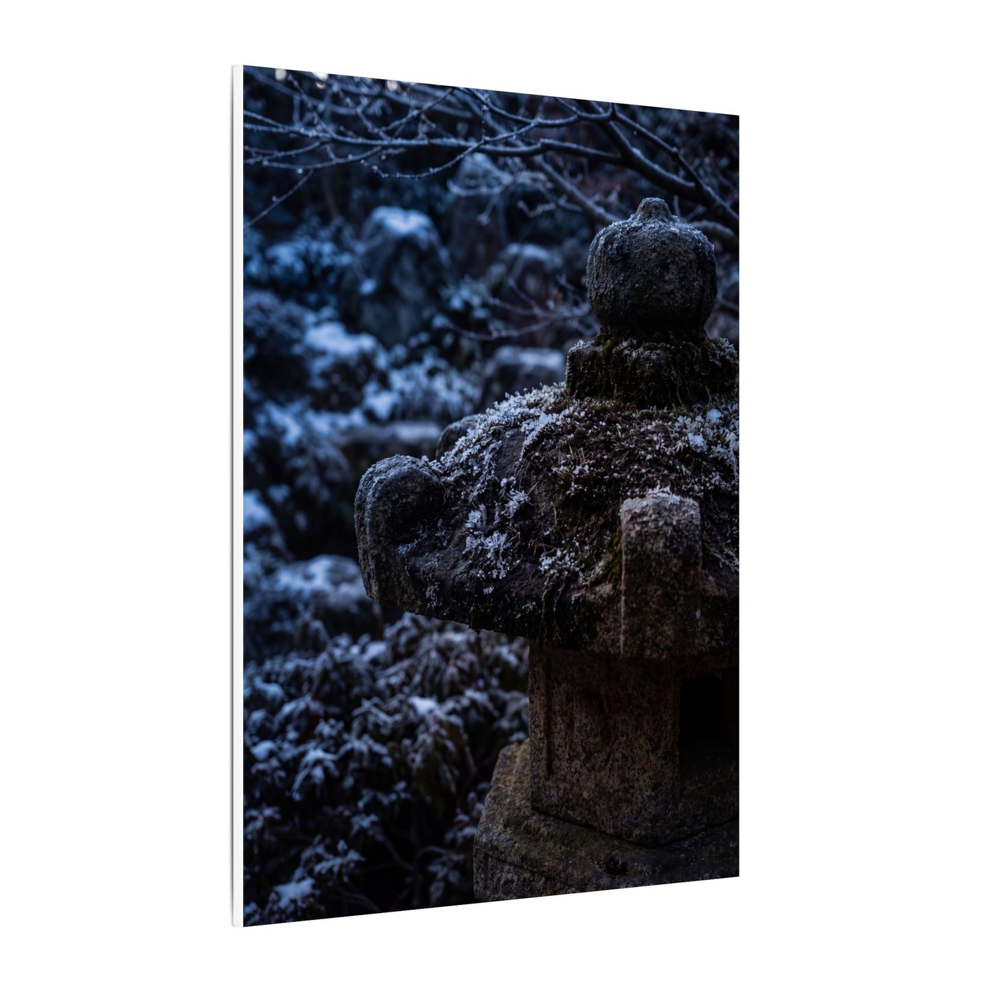 Moody Stone Lantern Canvas Art - Shadow Zen Dark Japandi