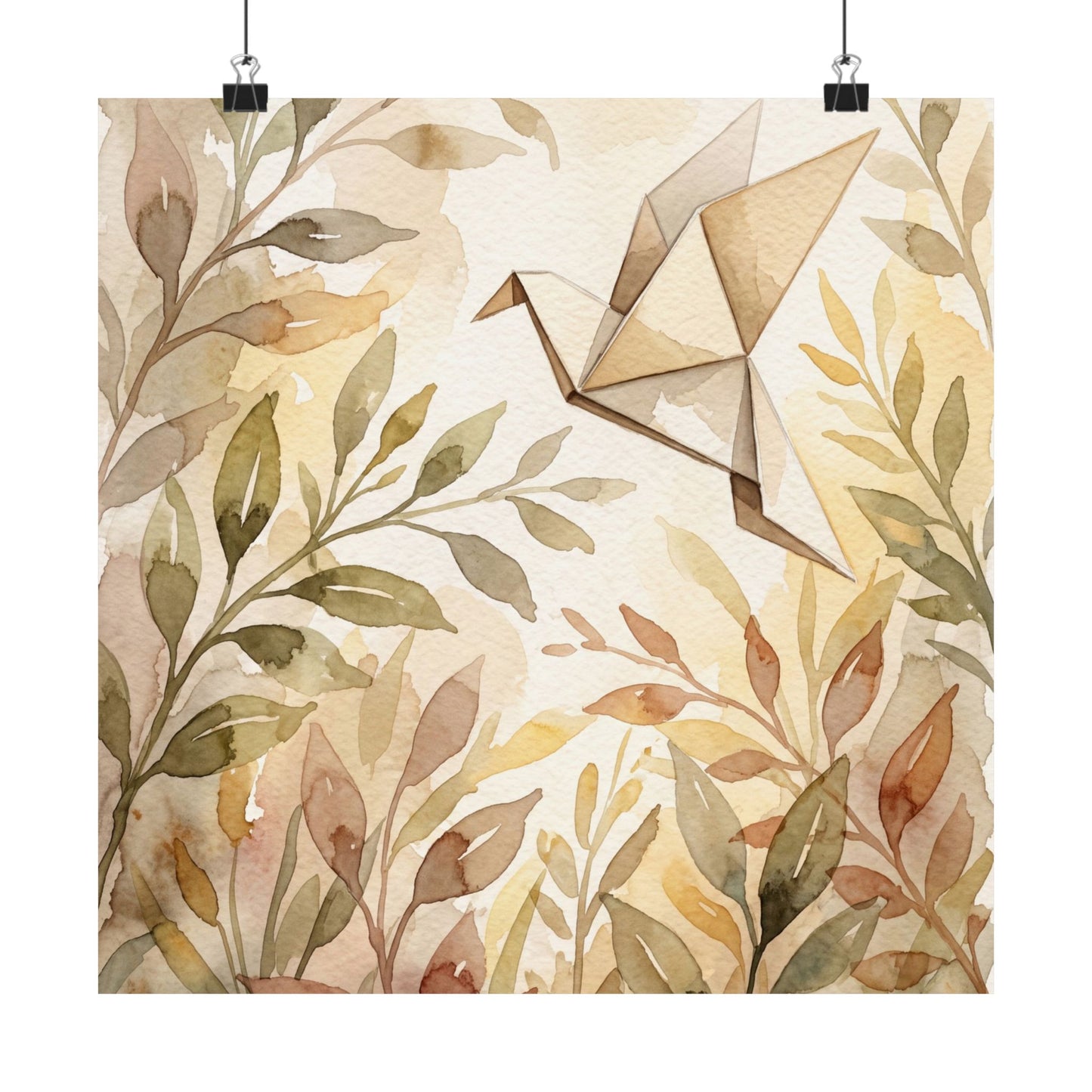 Summer Paper Fold Watercolor Wall Art Print | Cozy Decor