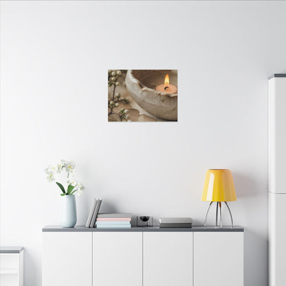 Kanso Ceramic Bowl Canvas Art - Japandi Watercolor