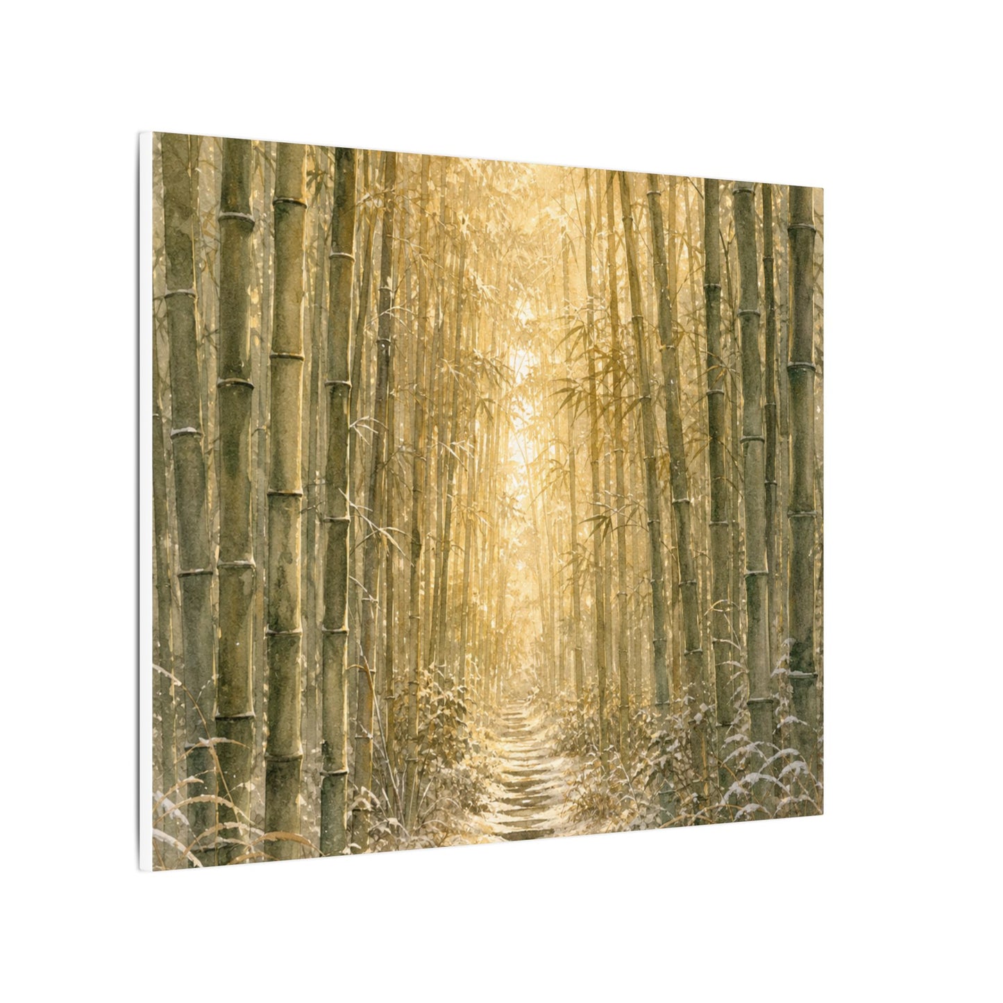 Bamboo Grove Winter Canvas Art | Japandi Elegant Design