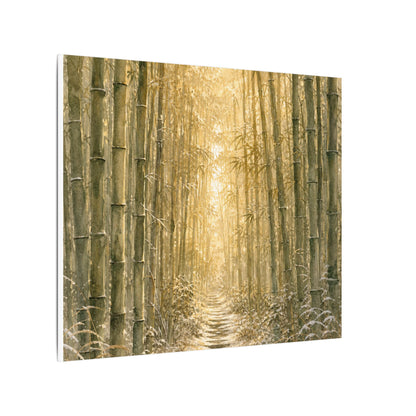 Bamboo Grove Winter Canvas Art | Japandi Elegant Design