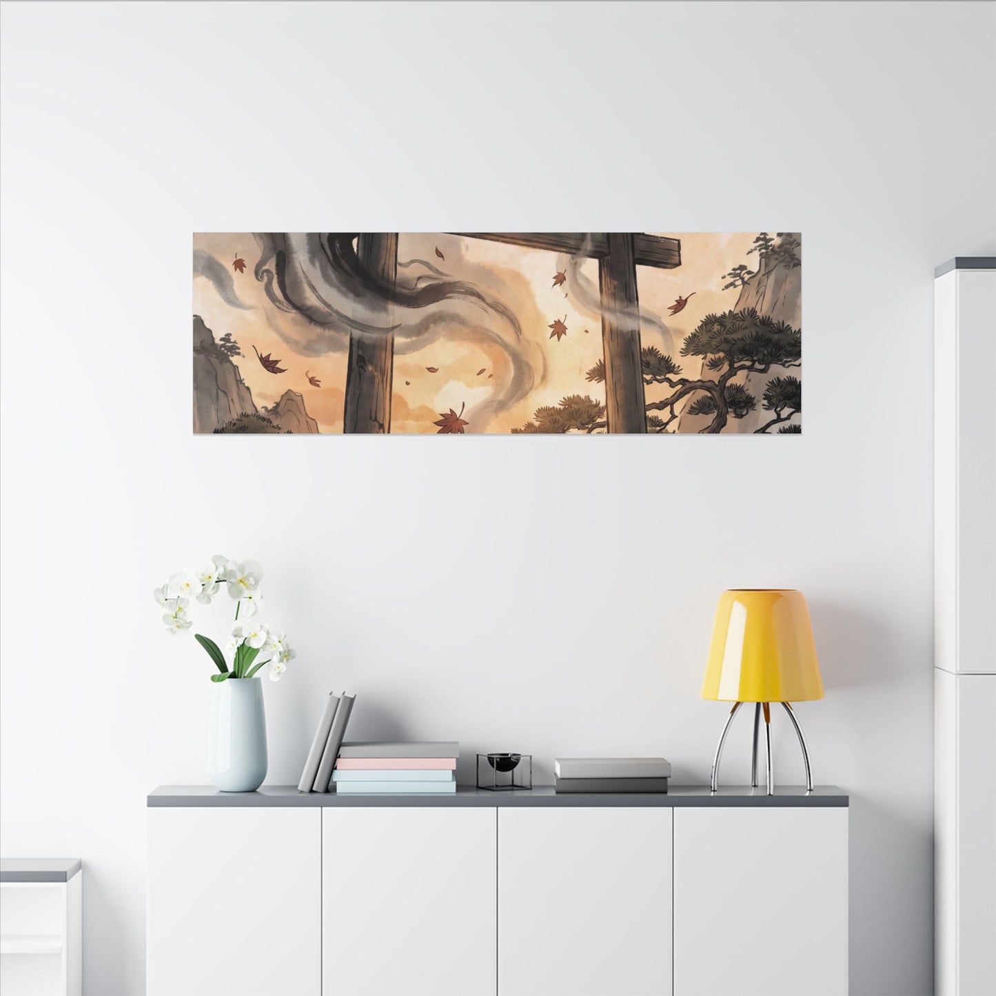 Torii Gate Ukiyo E Inspired Canvas Art | Serene Zen Art
