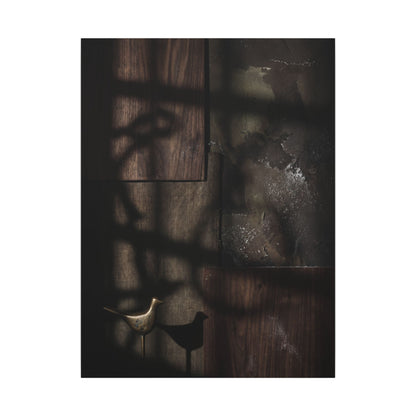 Dark Japandi Shadow Play in Candlelight | Dark Texture Canvas Art