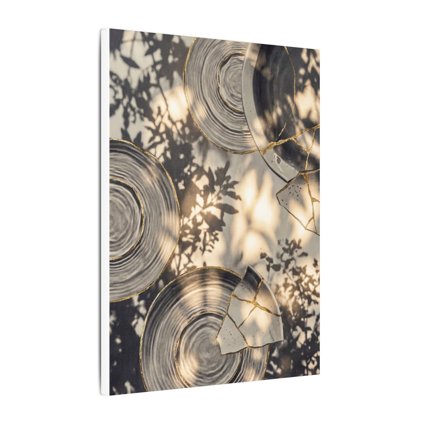 Healing Water Ripple Canvas Art - Gold Vein Kintsugi