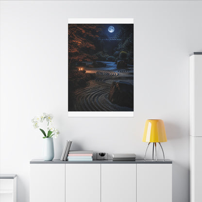 Summer Rock Garden Shadow Zen Canvas Art | Moody Decor